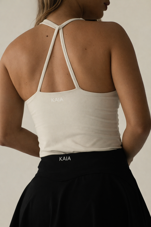 Beige Strappy Tank Top