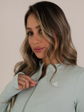 Green Curve Zip Women Jacket